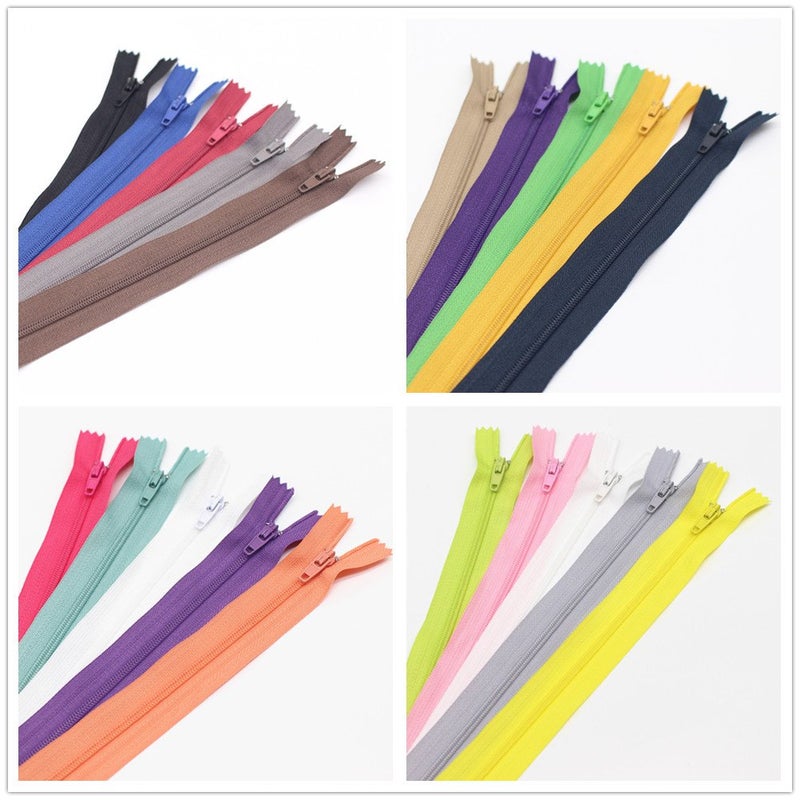 MebuZip 60PCS 8 Inch, 12 Inch and 16 Inch Mixed Zippers Bulk Nylon Coil Zippers for Sewing Crafts, 20 Colors (Assorted Sizes) - Image 4